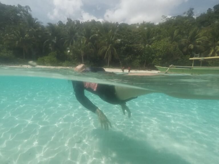 floating in the beach