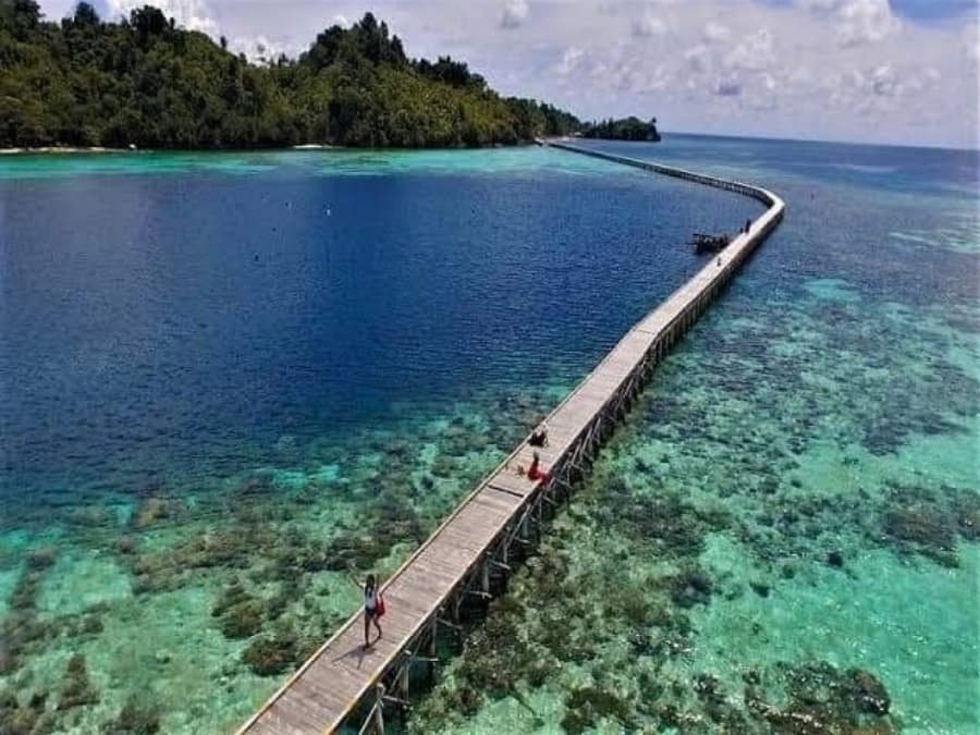 papan island wooden bridge